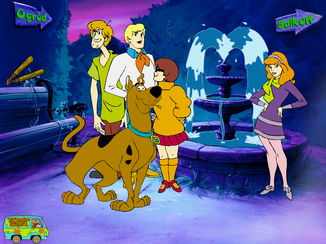Scooby-Doo!: Phantom of the Knight (Windows) screenshot: Fountain - the first "stop" in the maze.