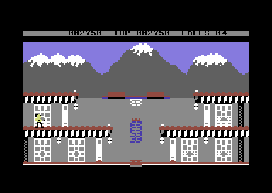 Bruce Lee (Commodore 64) screenshot: Underground passage closed