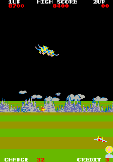 Exerion (Arcade) screenshot: New background.