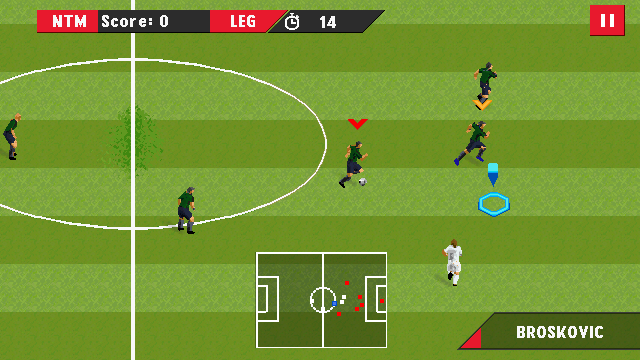 Real Football 2018 (J2ME) screenshot: A 5v5 match (Nokia 5800 version)