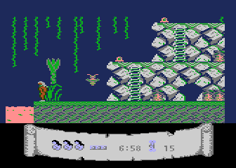 Caveman (Atari 8-bit) screenshot: Start up