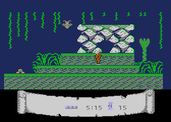 Caveman (Atari 8-bit) screenshot: Steps to the next cave