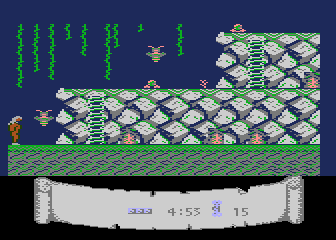 Caveman (Atari 8-bit) screenshot: No safe passage this time