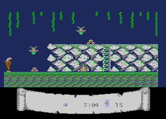 Caveman (Atari 8-bit) screenshot: Short of energy