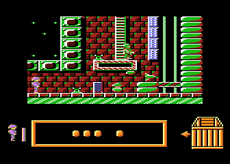 Adax (Atari 8-bit) screenshot: Well guarded elevator