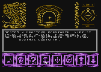 Barahir (Atari 8-bit) screenshot: Dark corridor