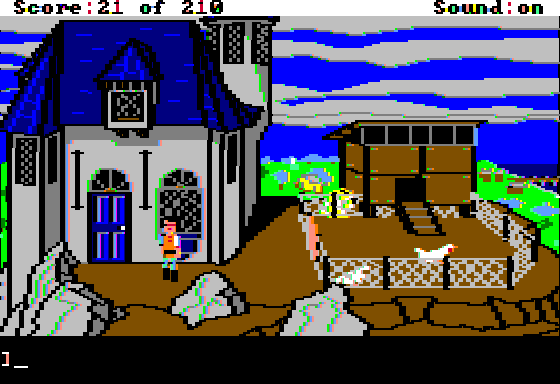 King's Quest III: To Heir is Human (Apple II) screenshot: Outside the house
