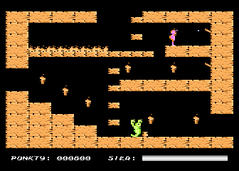 Crypts of Egypt (Atari 8-bit) screenshot: Hitting lever