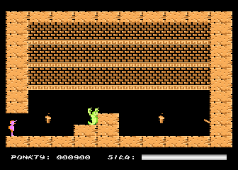 Crypts of Egypt (Atari 8-bit) screenshot: Trap lever - going there means no return options