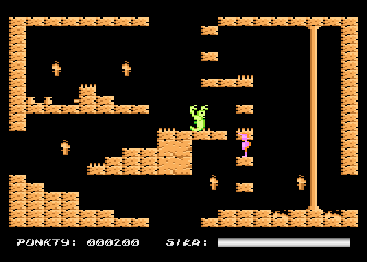 Crypts of Egypt (Atari 8-bit) screenshot: Spiked platform