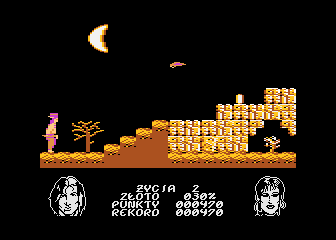 Janosik (Atari 8-bit) screenshot: Lonely coin
