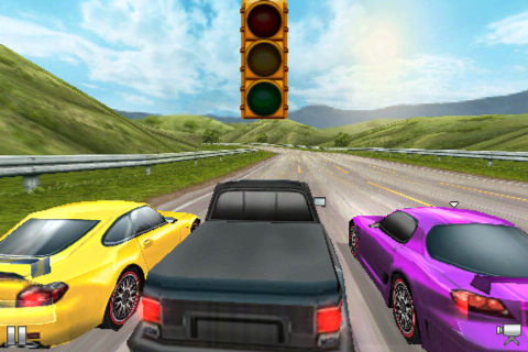 3D Fast & Furious (iPhone) screenshot: Start of a road race