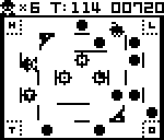 Block Maze (Epoch Game Pocket Computer) screenshot: The next level has four letters which each must go in the right corner