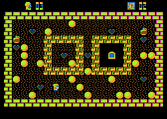 Heartlight (Atari 8-bit) screenshot: Level 2 (color mode)