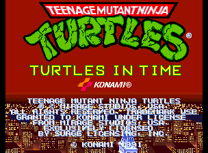 Teenage Mutant Ninja Turtles: Turtles in Time (Arcade) screenshot: Title screen