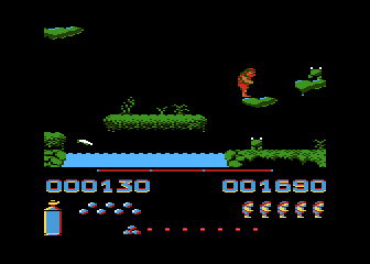Fred (Atari 8-bit) screenshot: Frogs