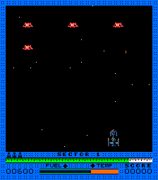 Astro Blaster (Arcade) screenshot: Nearly destroyed.