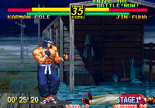 Art of Fighting 3: The Path of The Warrior (Arcade) screenshot: Knocked down.