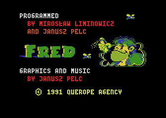 Fred (Atari 8-bit) screenshot: Main menu