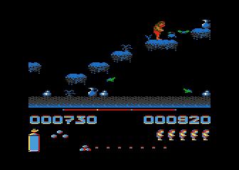 Fred (Atari 8-bit) screenshot: Scorpio and bird
