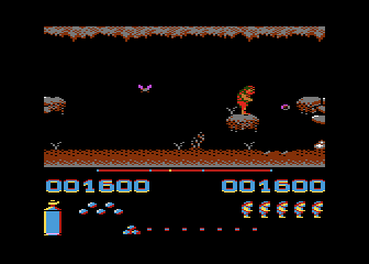 Fred (Atari 8-bit) screenshot: Floating bubbles