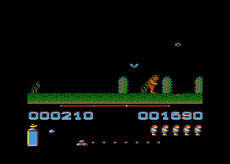 Fred (Atari 8-bit) screenshot: Hurdle race