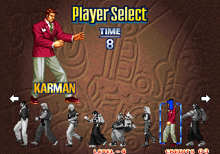 Art of Fighting 3: The Path of The Warrior (Arcade) screenshot: Player select.