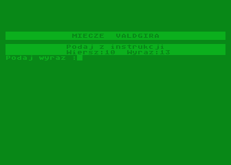 Miecze Valdgira (Atari 8-bit) screenshot: Manual check protection