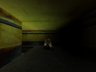 Tomb Raider: Chronicles (PlayStation) screenshot: Ducking.