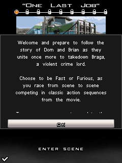 3D Fast & Furious (J2ME) screenshot: Start of story mode