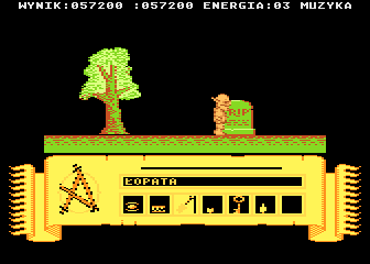 Miecze Valdgira (Atari 8-bit) screenshot: Graveyard