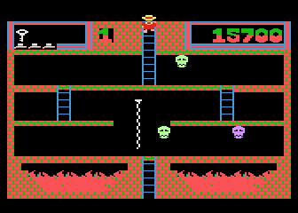 Montezuma's Revenge (Atari 8-bit) screenshot: Bouncing skulls