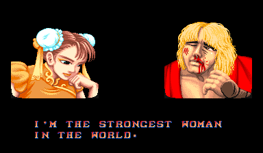Street Fighter II (Arcade) screenshot: Chun-Li wins!