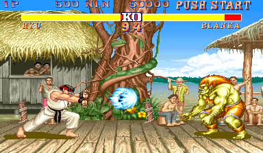 Street Fighter II (Arcade) screenshot: Hadouken!