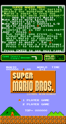 Super Mario Bros. (Arcade) screenshot: Title screen