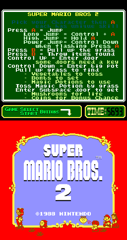 Super Mario Bros. 2 (Arcade) screenshot: Title screen