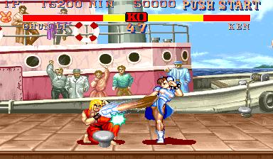 Street Fighter II (Arcade) screenshot: Chun-Li special technique