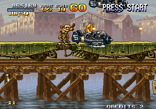 Metal Slug X (Arcade) screenshot: Enemy planes