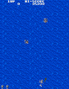 Gyrodine (Arcade) screenshot: The 1st wave.