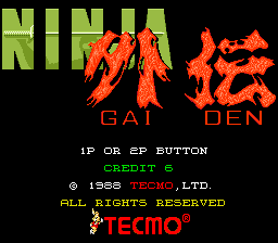 Ninja Gaiden (Arcade) screenshot: Title screen