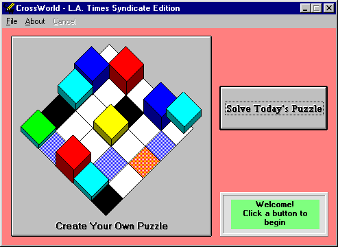 CrossWorld 95 (Windows) screenshot: CrossWorld - Title and Main Menu