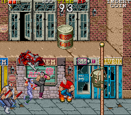 Ninja Gaiden (Arcade) screenshot: Attacked from all sides.