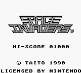 Space Invaders (Game Boy) screenshot: Title screen.