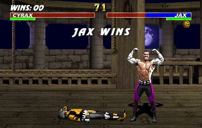 Mortal Kombat 3 (Arcade) screenshot: Jax wins