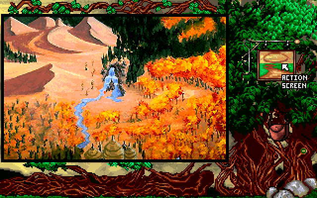 Kingdom: The Far Reaches (Windows) screenshot: Map region of the Haunted Waterfalls (GOG version, window mode)