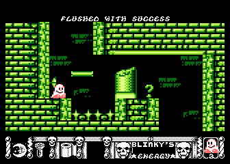 Blinkys Scary School (Atari 8-bit) screenshot: Toilet paper