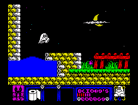 Blinkys Scary School (ZX Spectrum) screenshot: On the surface