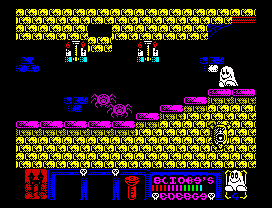 Blinkys Scary School (ZX Spectrum) screenshot: Spiders