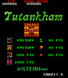 Tutankham (Arcade) screenshot: Title screen