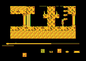 Uczeń czarnoksiężnika (Atari 8-bit) screenshot: Spiked column